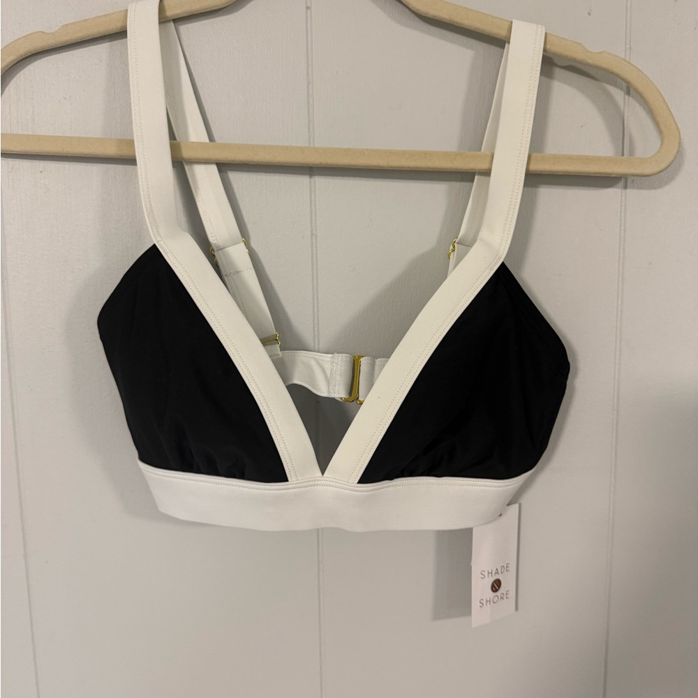 Shade & Shore Women's Black and White Bralette Swim Top XS NWT